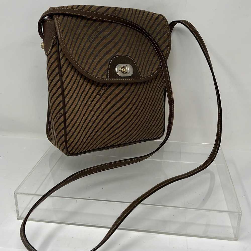 Mark Cross Canvas Logo’d Flap Turnlock Crossbody … - image 3